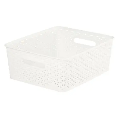 Curver Nestable Rattan Basket Vintage White 13L