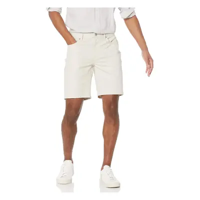 Amazon Essentials Men's Slim-Fit 9"" Inseam Stretch 5-Pocket Short Stone