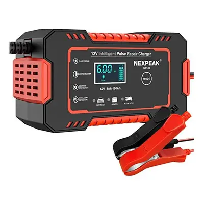 6-Amp Car Battery Charger, 12V and 24V Smart Fully Automatic Battery Charger with Temperature Co