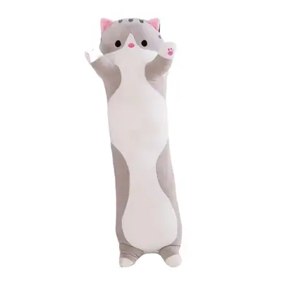 (90 cm) Side Sleeping Body Pillow Gray Husky Long For Children And Adult 110Cm