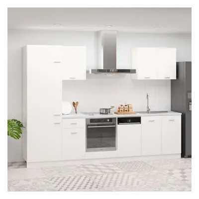 vidaXL Kitchen Cabinet Set Piece White Chipboard Hanging Storage Cabinets