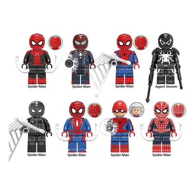 (Style A 8pcs) 24pcs Marvel Spider-Man is suitable for Lego Puppet Puzzle and is suitable for ch