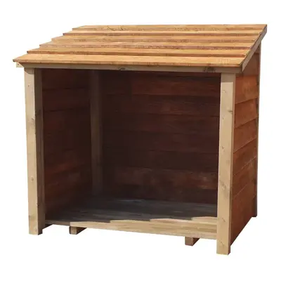 (Brown) Wooden Log Store (W-119cm, H-118cm, D-71cm)