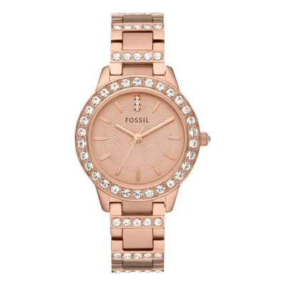 Fossil Women's Jesse Quartz Stainless Steel Three-Hand Watch Color: Rose Gold Glitz Model: ES302