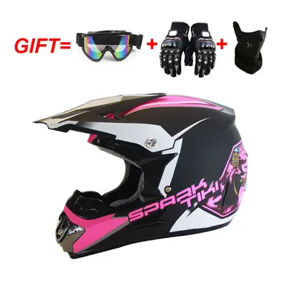 ( Bright Black Ghost Head, M) Racing Motorcycle Bike UK Motocross Helmet Road Dirt NEW Off Dirt 