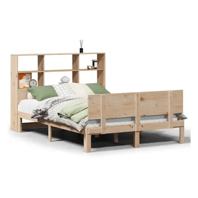 vidaXL Bookcase Bed without Mattress Home Bed Base 140x190cm Solid Wood Pine