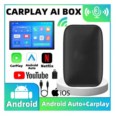 Wireless Carplay AI Box Android Auto Adapter Converter Netflix YouTube