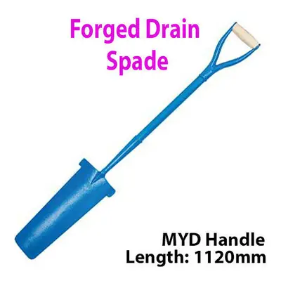 Solid Forged Steel 1120mm Drain Digging Spade MYD Handle Gardening Tool