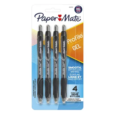 Paper Mate Gel Pen Profile Retractable Pen 0.7mm Black Count