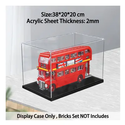 (A) Acrylic Display Case for Lego London Bus,Dustproof Display Box for Models Collectables (Only