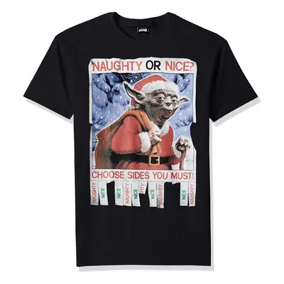 Star Wars Young Men's Naughty or Nice T-Shirt Black Large