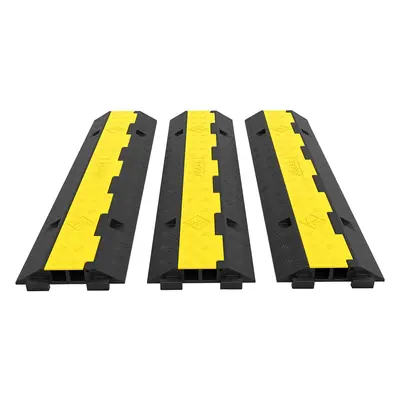 3 Pack of 11000lbs per Axle Capacity Protective Wire Cord Ramp Driveway Rubber Traffic Speed Bum