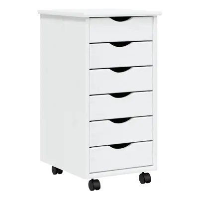 (white, x x 65.5 cm) vidaXL Rolling Cabinet with Drawers Mobile File Cabinet Solid Wood Pine MOS