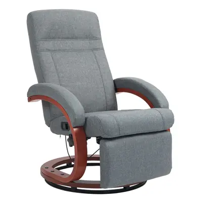 HOMCOM Manual Recliner Swivel Reclining Chair with Footrest Armrests Grey