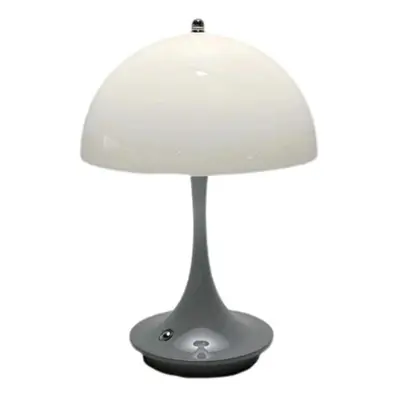 Luxury Gray Body Mushroom Table Lamp Wireless Rechargeable Home Decor