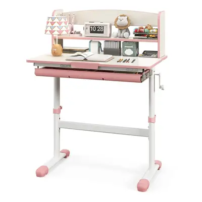 Kids Study Desk Height Adjustable Children Writing Table w/ Tilt Desktop