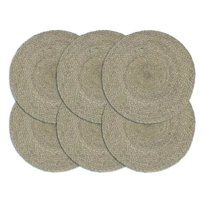 (grey, pcs/Jute) vidaXL Placemats Soft Handmade Table Placement Table Runner Decor Plain Round