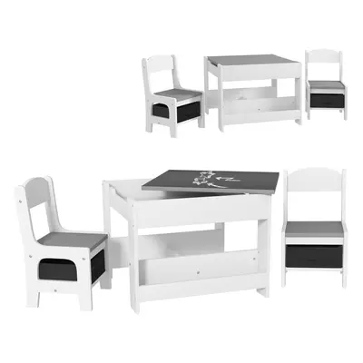 HOMCOM 3-Piece Kids Table and Chair Set for Nursery, Playroom, Classroom