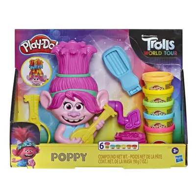 Play-Doh Trolls World Tour Rainbow Hair Poppy Styling Toy for Children Years and Up with Non-Tox