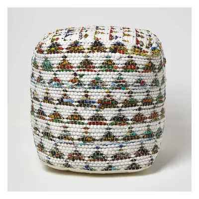 (40 x x cm) Cream Chindi Design Bean Filled Pouffe & Footstool