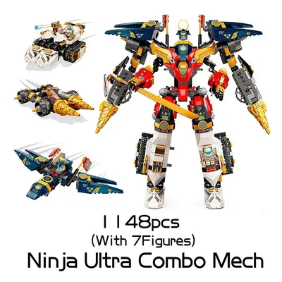 (82207) 1148pcs Ninja Series 4in1 Ultra Combo Mech Building Blocks Titan Robot