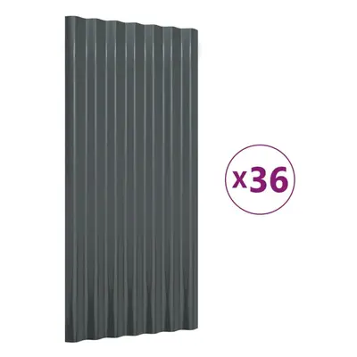 (anthracite, x cm) vidaXL 12/36x Roof Panels Powder-coated Steel Corrugated Multi Colours/Sizes