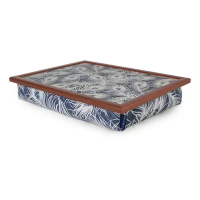 Bean Bag Cushioned Wooden Frame Lap Tray in Peacock