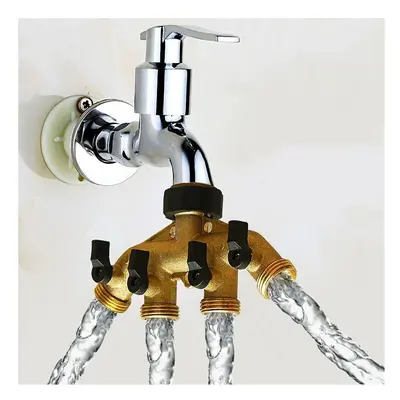 American Standard 3/4 Inch Way Brass Hose Faucet Manifold Water Segregator Garden Tap Connector 