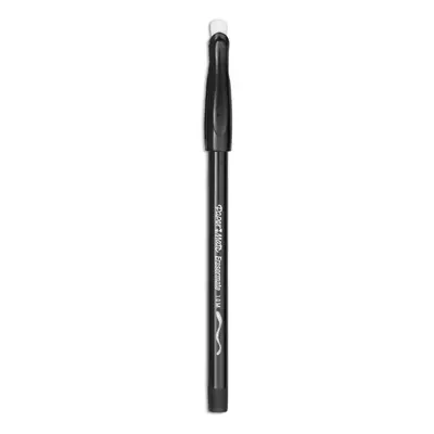 Eraser Mate Ballpoint Pen Stick Medium Mm Black Ink Black Barrel Dozen