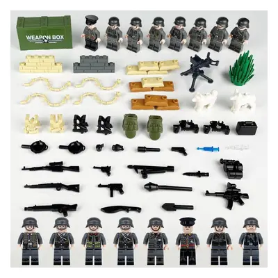 (Style C) Military Soldiers Black SWAT Jeeps Minifigures Toys Fit Lego