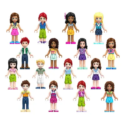 (Style C 16pcs) 16Pcs Friends Girls Mini Figures Building Blocks Toys