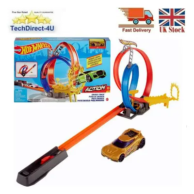 Hot Wheels Energy Track Playset Kids Children's Car & Double Loop Ring