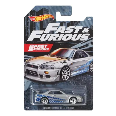 Hot Wheels Fast and Furious Nissan skyline GT-R R34 silver/blue fast furious 2/8