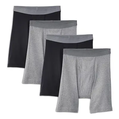 Fruit of the Loom Men's Premium Boxer Brief (4 Pack) Black/Gray Medi