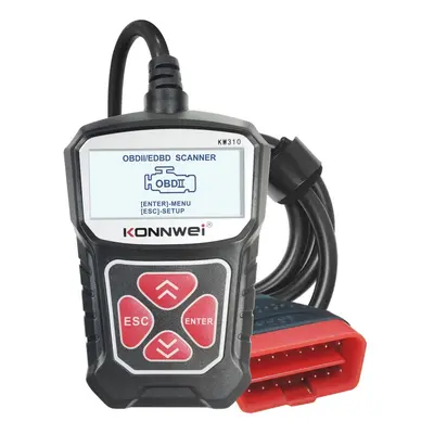 (Black) OBD2 Car Diagnostic Scanner EOBD Scan Tool DTC Engine Code Reader Voltage Test Built-in 