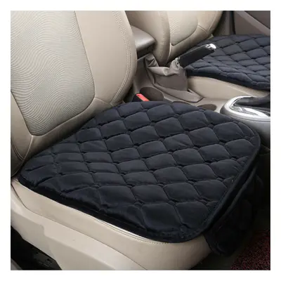 (Black) Plush Car Front Seat Cushion Covers Breathable Chair Protector Seat Pad Mat for Four Sea