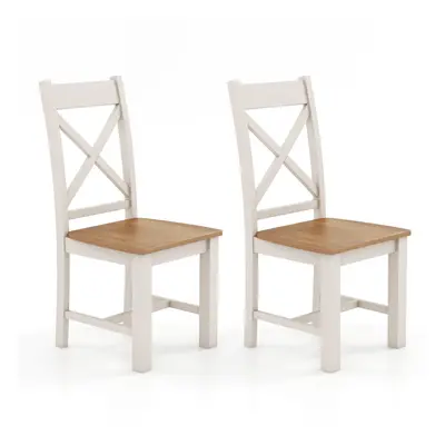 Wooden Dining Chairs Set of Armless Kitchen Chairs with High Back