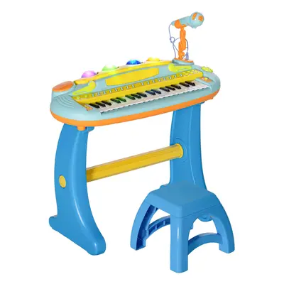 AIYAPLAY Keys Kids Piano w/ Microphone, Stool, Record & Replay Function