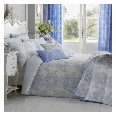 (Super-King, Blue) French Toile Patterned Duvet Cover with Pillowcase