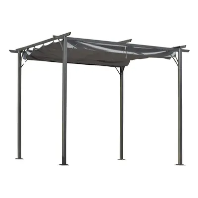 Outsunny 3x3m Outdoor Pergola Metal Gazebo Porch Awning Retractable Canopy