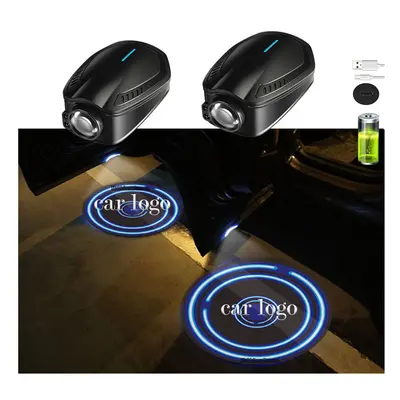 (2 Pcs, custom pattern logo) customizable Led Car Logo Projector Light Welcome Door Lights Recha