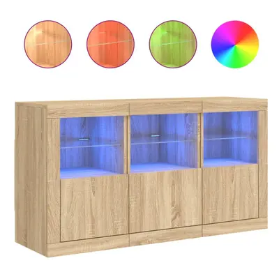 (sonoma oak) vidaXL Sideboard with LED Lights Home Cupboard Side Cabinet Storage Highboard