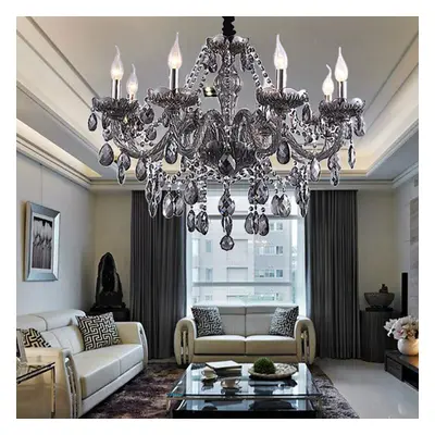 ( Arms) Genuine Crystal Chandelier SMOKY Grey 2, 6, 8, 10, 12, 15, Arms Light