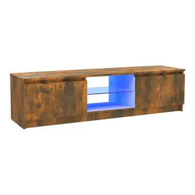 (Smoked oak) vidaXL TV Cabinet with LED Lights 140x40x35.5 cm/120x30x35.5 cm Multi Colours