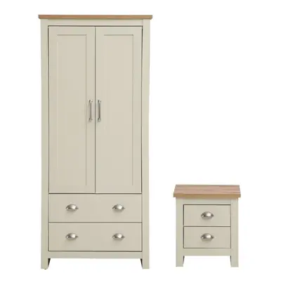 Lisbon Piece Bedroom Furniture Set Wardrobe Bedside Table Cream