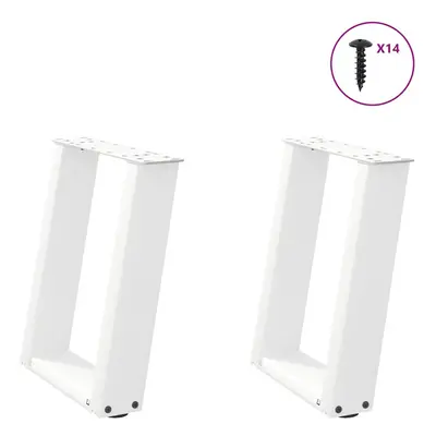 (white, x (42-43) cm) vidaXL Console Table Legs U-Shaped Desk Legs Metal Bar Stand DIY pcs Steel