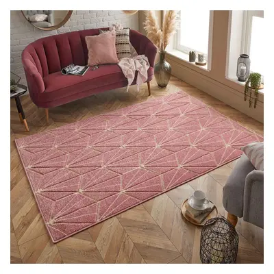 (12. 750P Diamond - Pink, x cm) Modern Geometric Floral Abstract Area Rugs Check Multi Coloured 