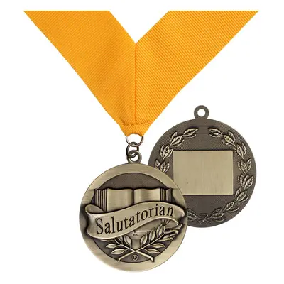 Salutatorian Award Medal on Gold Grossgrain Ribbon