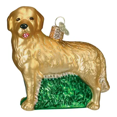 Old World Christmas Ornaments: Dog Collection Glass Blown Ornaments for Christmas Tree, Golden R