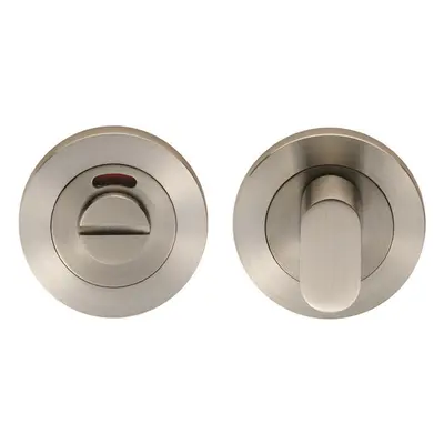 Round Thumbturn Lock and Release With Indicator Satin Stainless Steel